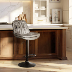 Barhocker Laurel Kunstleder schwarz - grau