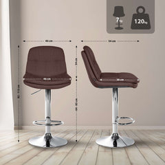 Barhocker Laurel Stoff chrom - braun