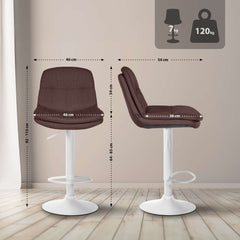 Barhocker Laurel Stoff wei� - braun