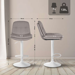 Barhocker Laurel Stoff wei� - grau