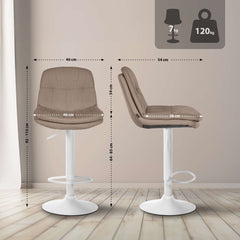 Barhocker Laurel Stoff wei� - taupe