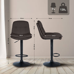 Barhocker Laurel Stoff schwarz - dunkelgrau
