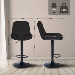 Barhocker Laurel Stoff schwarz - schwarz