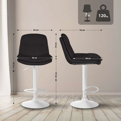 Barhocker Laurel Stoff wei� - schwarz