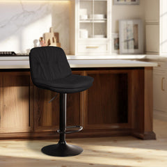 Barhocker Laurel Stoff schwarz - schwarz
