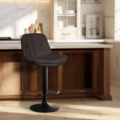 Barhocker Laurel Stoff schwarz - dunkelgrau