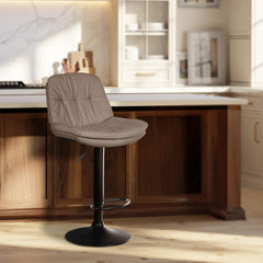 Barhocker Laurel Stoff schwarz - taupe