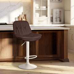 Barhocker Laurel Stoff wei� - braun