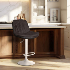 Barhocker Laurel Stoff wei� - dunkelgrau