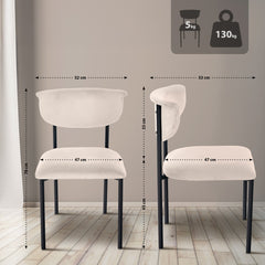 Besucherstuhl Gambell Samt - creme