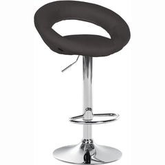 Barhocker Olinda Stoff chrom - dunkelgrau