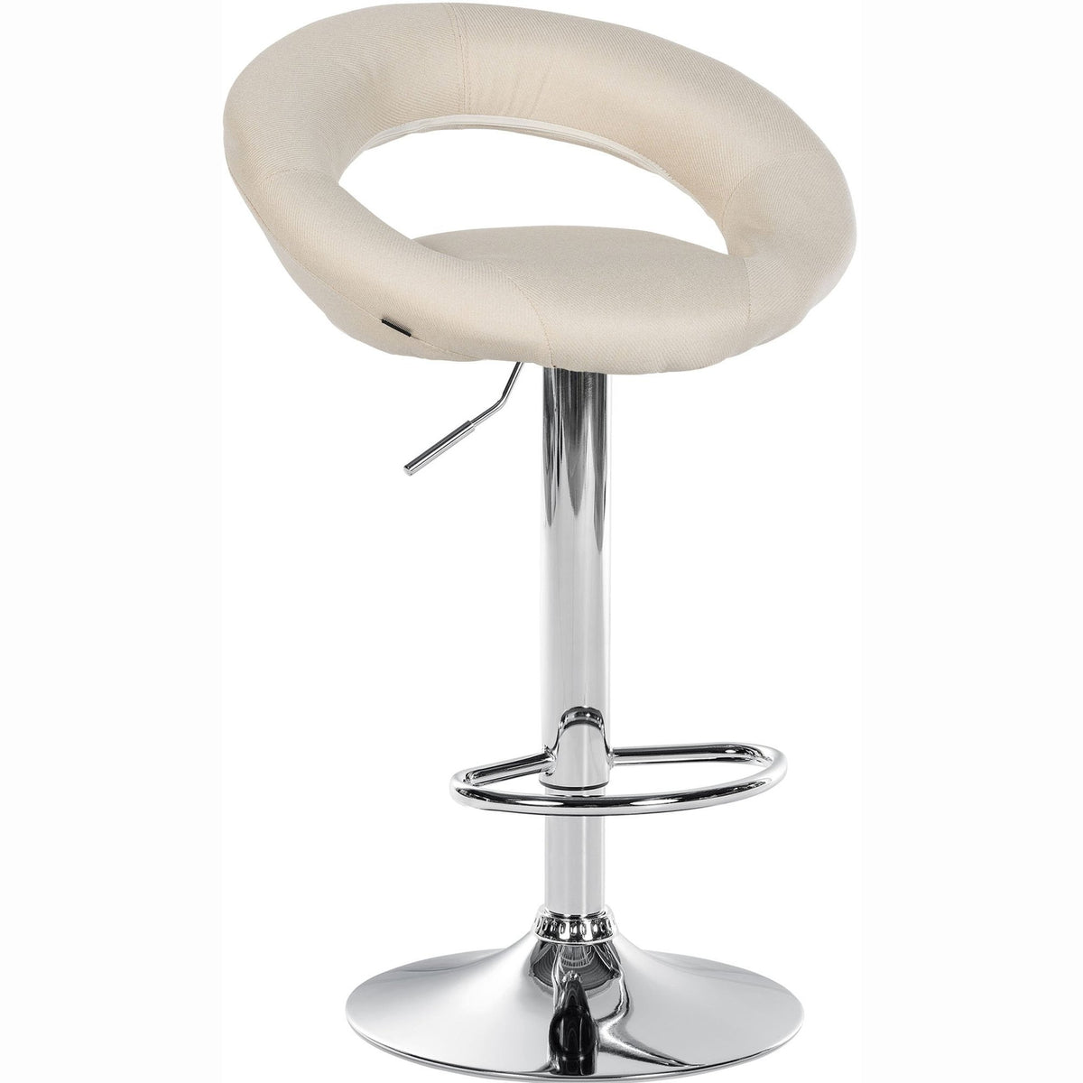 Barhocker Olinda Stoff chrom - creme