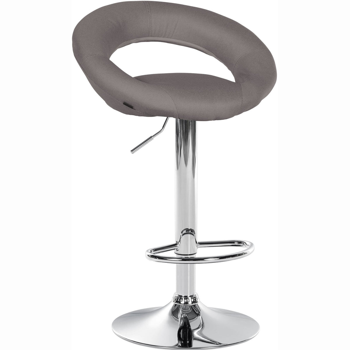 Barhocker Olinda Stoff chrom - grau