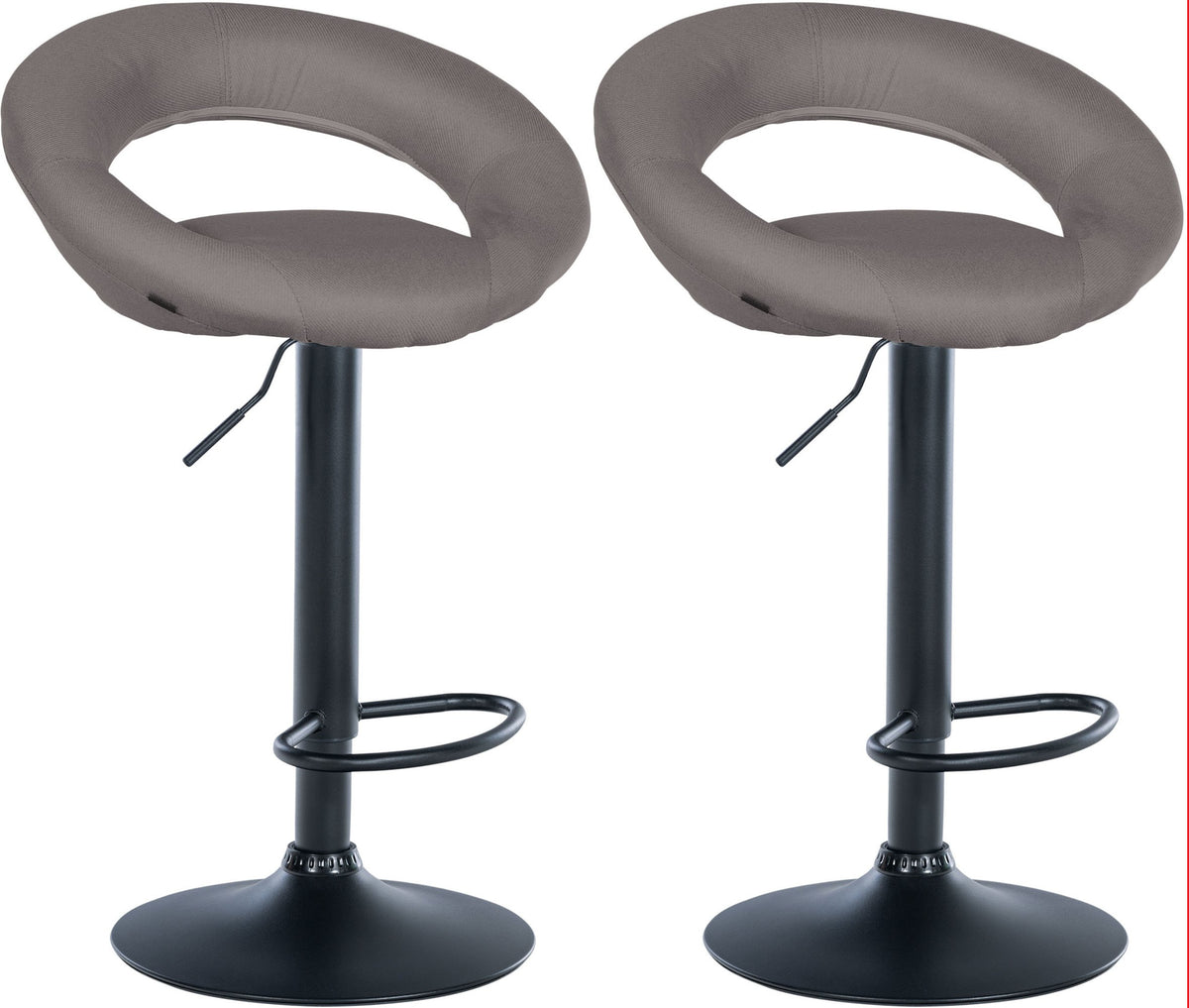 2er Set Barhocker Olinda Stoff schwarz - grau