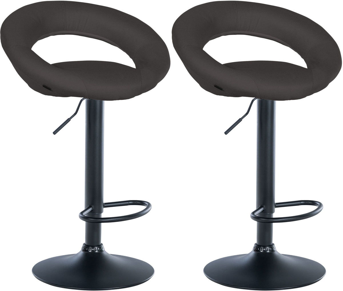 2er Set Barhocker Olinda Stoff schwarz - dunkelgrau