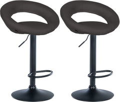 2er Set Barhocker Olinda Stoff schwarz - dunkelgrau