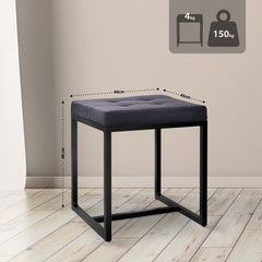 Sitzhocker Barci B Stoff - schwarz