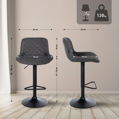Barhocker Kasson Stoff - schwarz