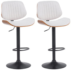 2er Set Barhocker Clawson Stoff schwarz - walnuss/creme