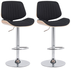 2er Set Barhocker Clawson Stoff chrom - natura/schwarz