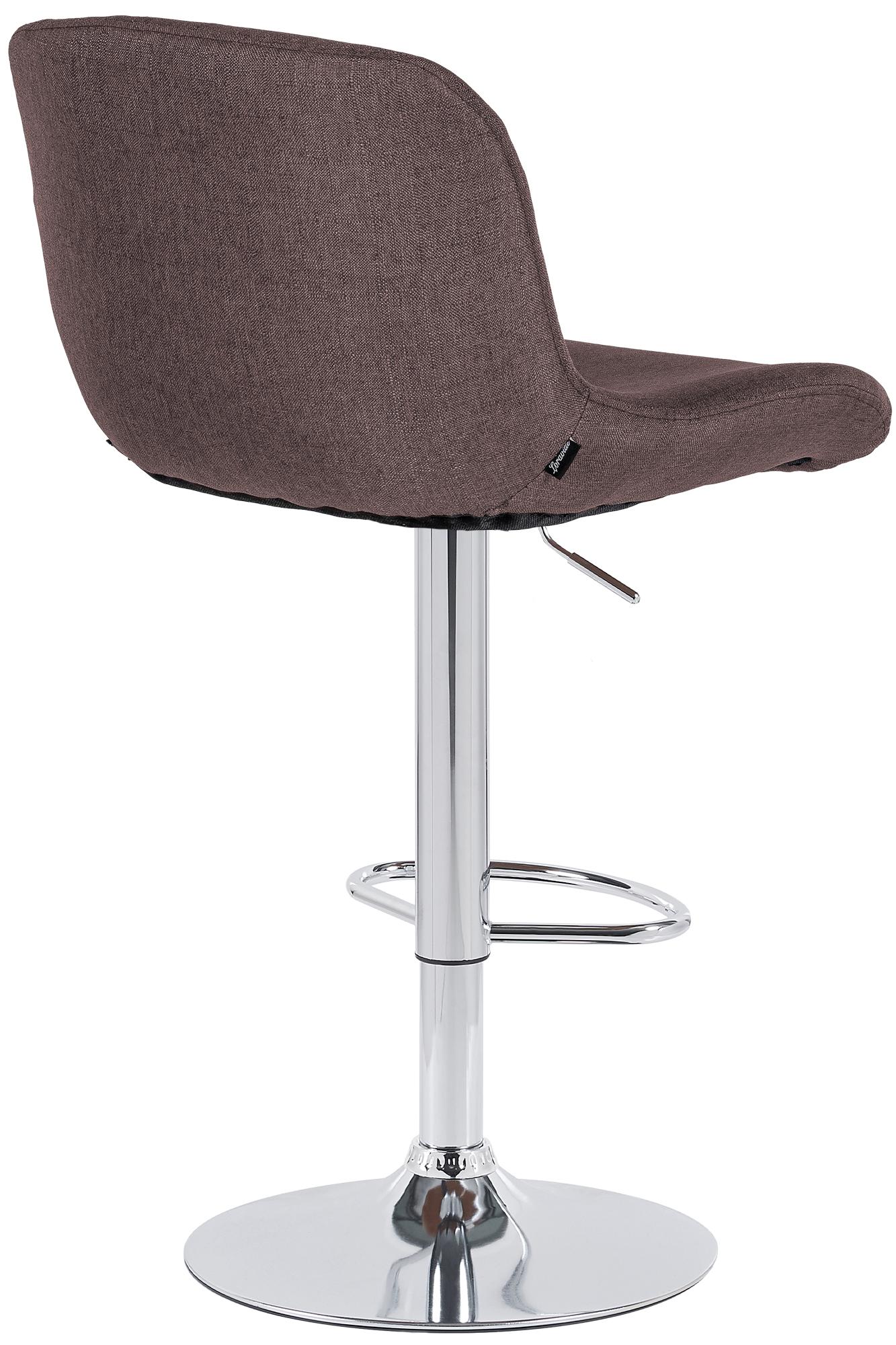 Set di 2 sgabelli da bar Solon in cromato e tessuto marrone scuro, design moderno e comfort elevato.