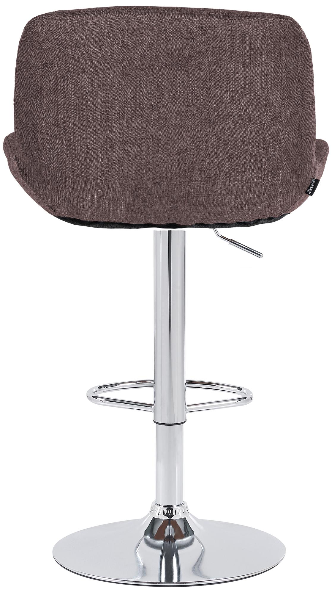 Set di 2 sgabelli da bar Solon in cromato e tessuto marrone scuro, design moderno e comfort elevato.