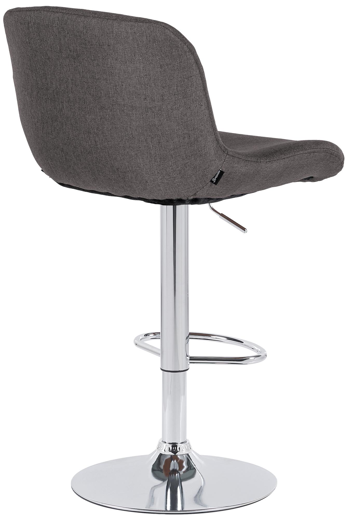 Set di 2 sgabelli da bar Solon in cromato e tessuto grigio scuro, design moderno e comfort elevato.