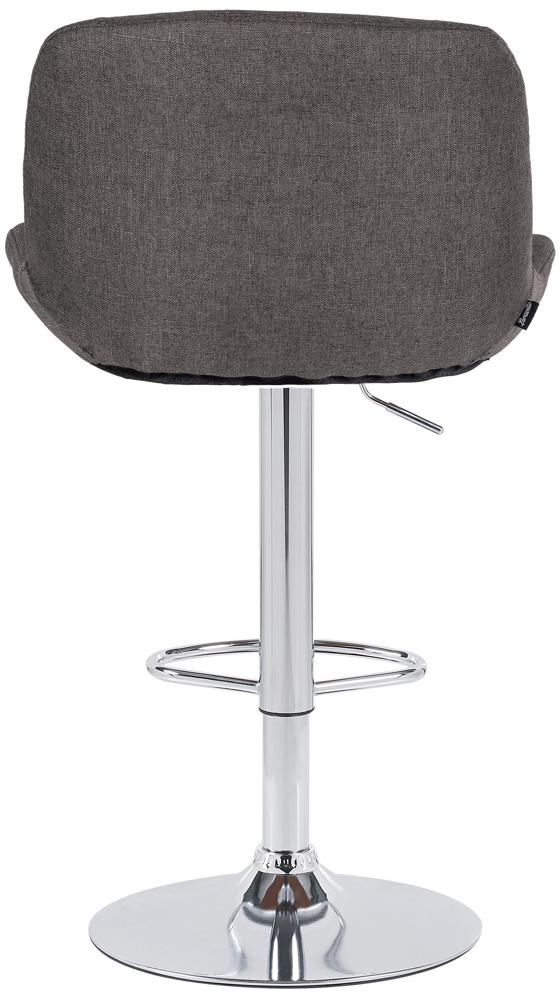 Set di 2 sgabelli da bar Solon in cromato e tessuto grigio scuro, design moderno e comfort elevato.