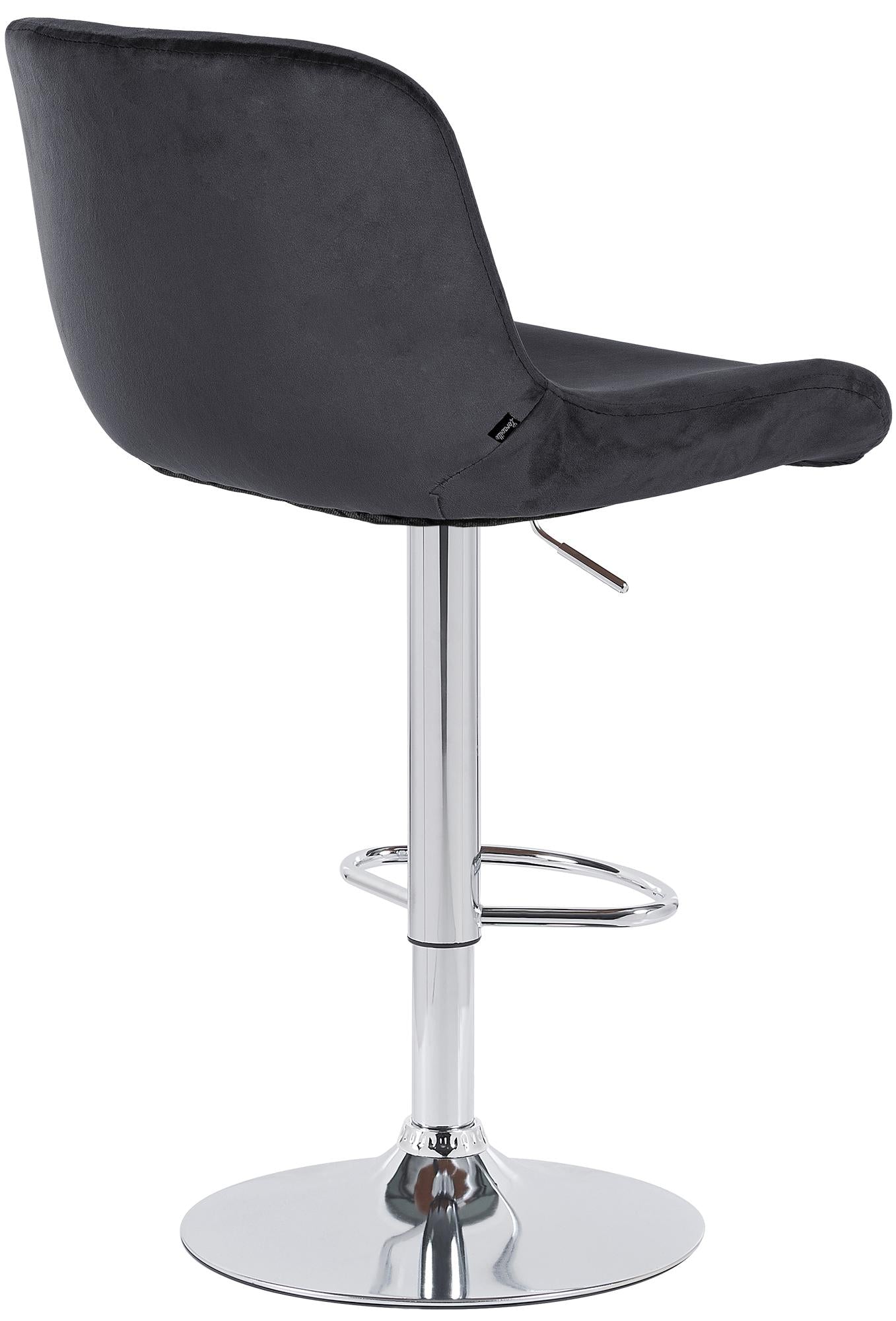 Set di 2 barhocker Solon in cromato e velluto nero, design moderno e comfort elevato per la tua casa.