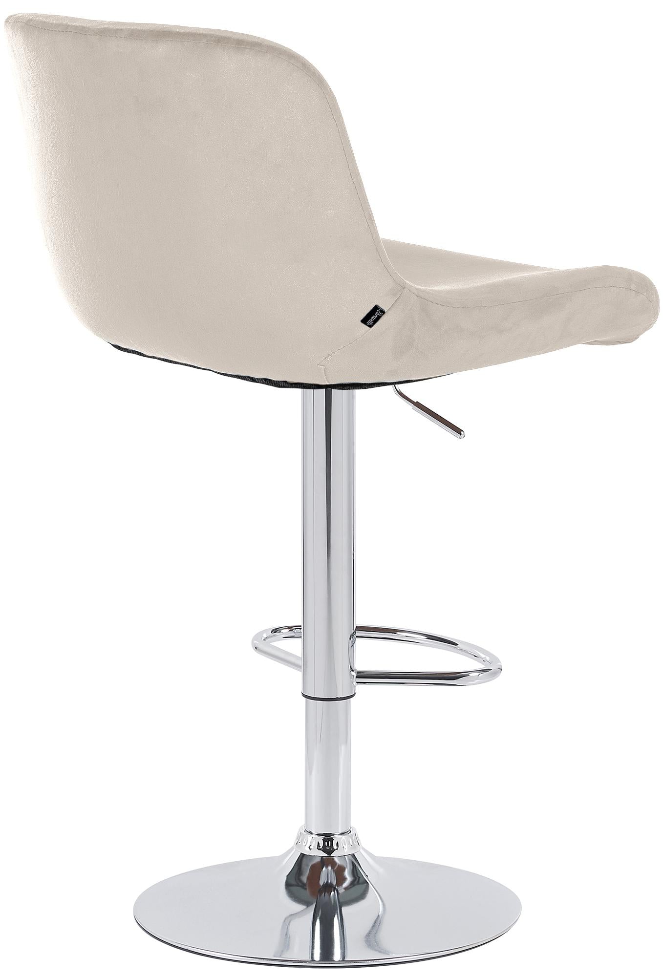 Set di 2 sgabelli da bar Solon in cromo e velluto crema, design moderno e comfort ottimale per ogni ambiente.