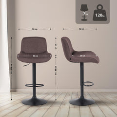 Set di 2 barhocker Solon neri in tessuto, design moderno e comfort elevato con schienale ergonomico.