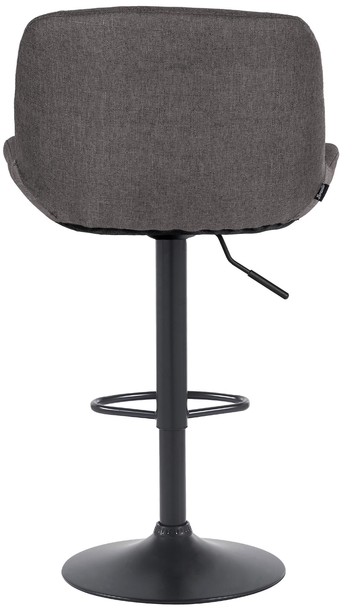 Set di 2 sgabelli da bar Solon neri in tessuto, design moderno e comfort ottimale con schienale ergonomico.