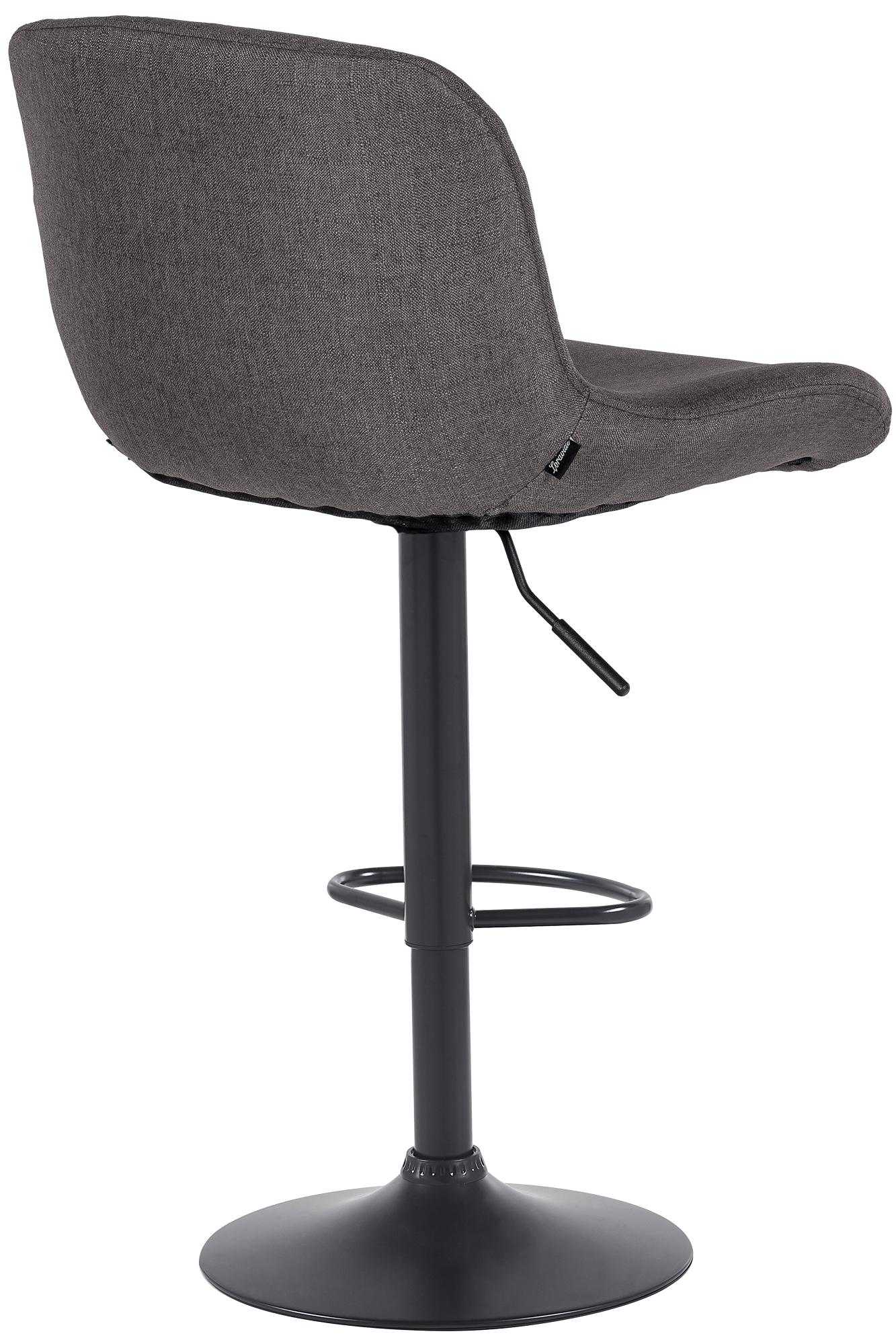 Set di 2 sgabelli da bar Solon neri in tessuto, design moderno e comfort ottimale con schienale ergonomico.