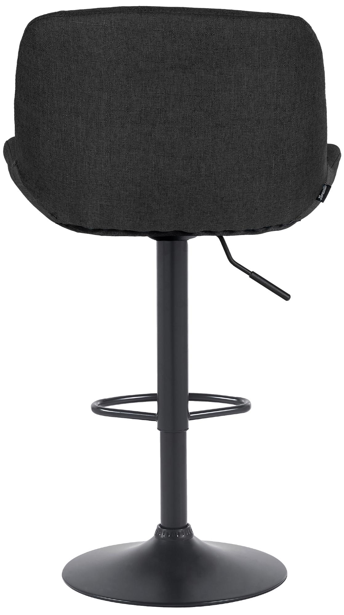 Set di 2 barhocker Solon neri in stoffa, design moderno e comodo, con schienale ergonomico per un comfort ottimale.