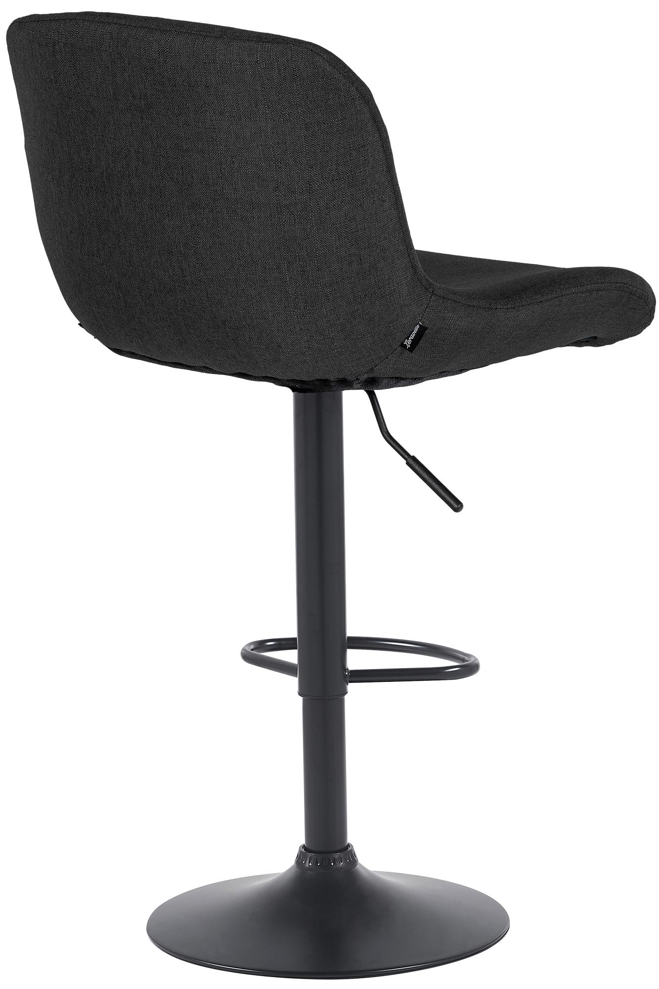 Set di 2 barhocker Solon neri in stoffa, design moderno e comodo, con schienale ergonomico per un comfort ottimale.