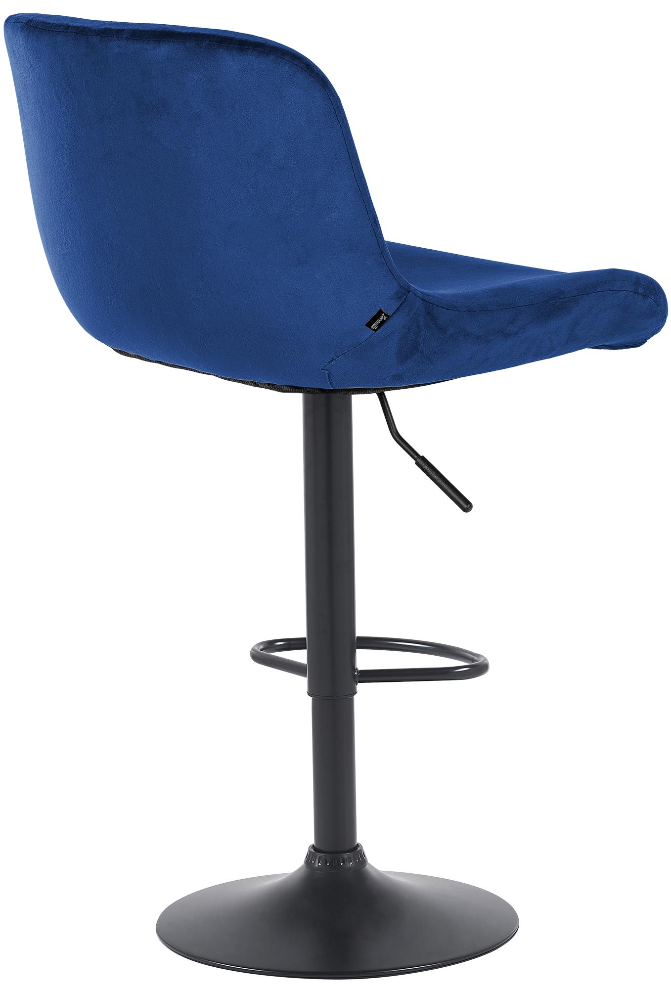 Set di 2 barhocker Solon in velluto blu, design moderno e comfort ottimale con schienale ergonomico.