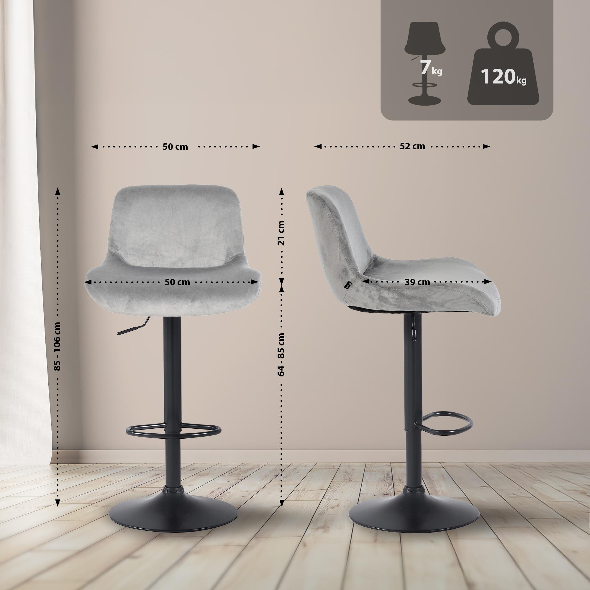 Set di 2 sgabelli da bar Solon neri e grigi, con design moderno e seduta imbottita per un comfort ottimale.
