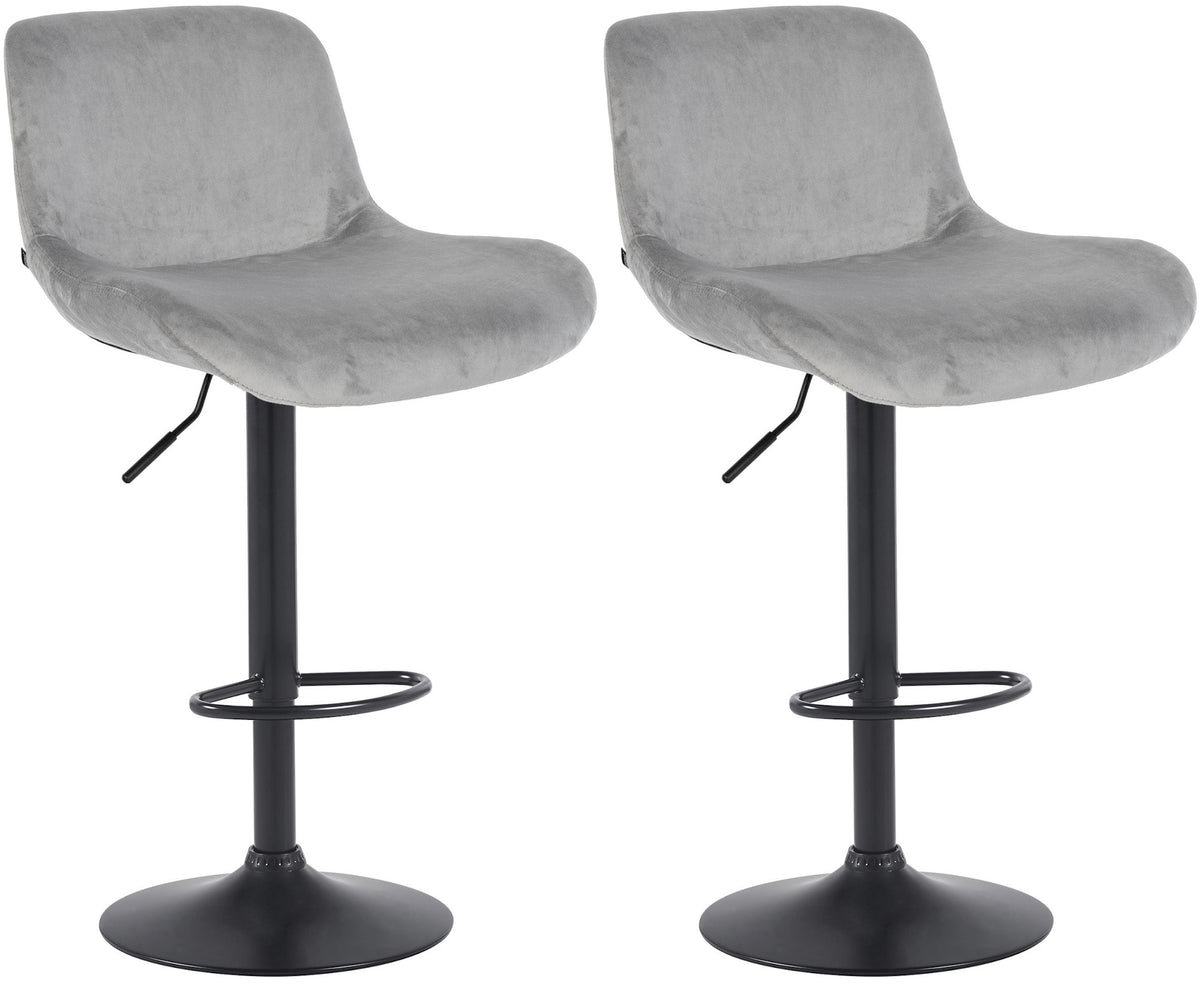 Set di 2 sgabelli da bar Solon neri e grigi, con design moderno e seduta imbottita per un comfort ottimale.