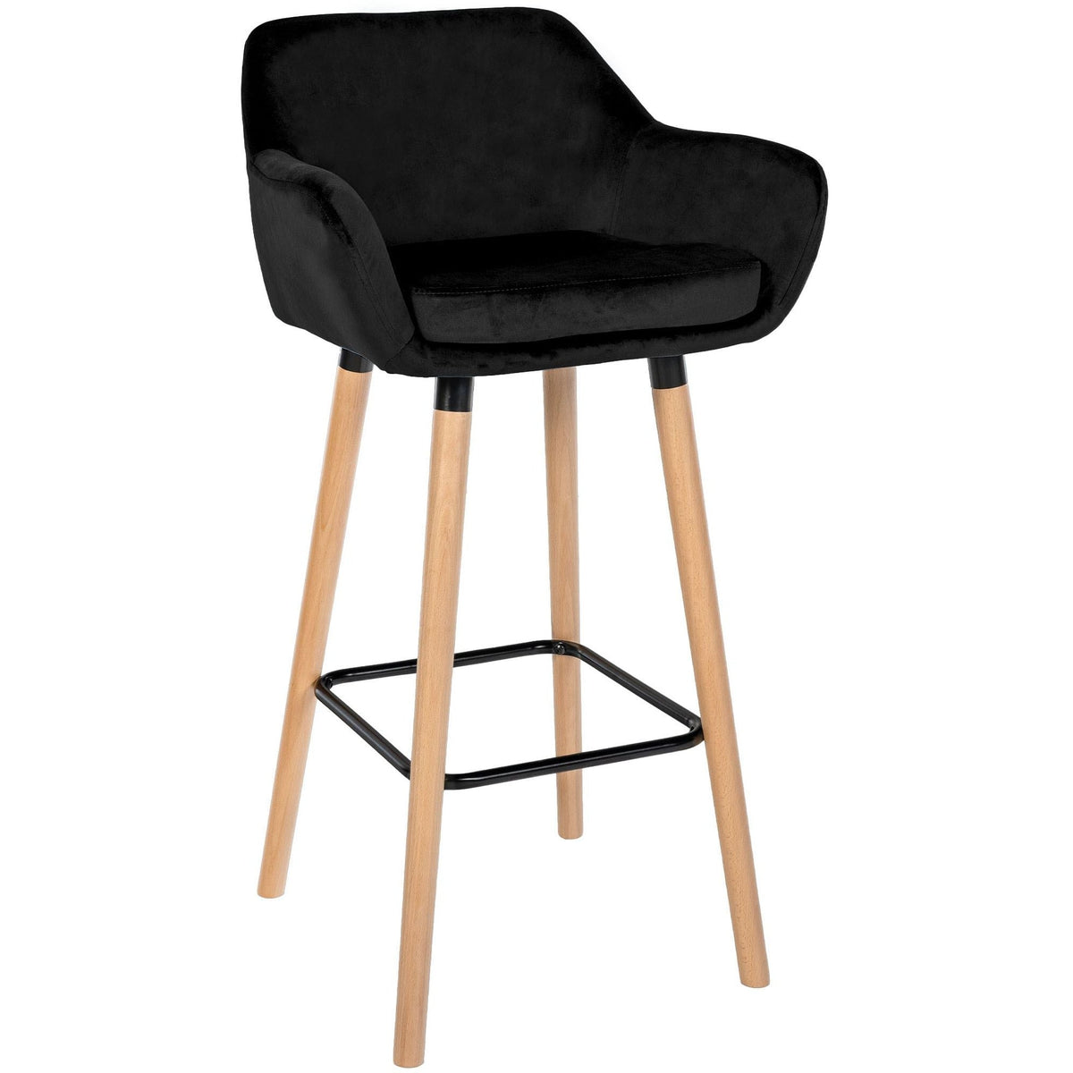Barhocker Grant Samt - schwarz
