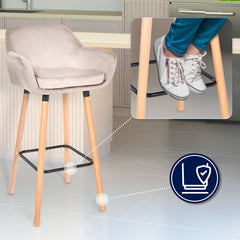 Barhocker Grant Samt - creme
