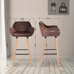 Barhocker Grant Samt - coffee