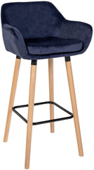 Barhocker Grant Samt - dunkelblau