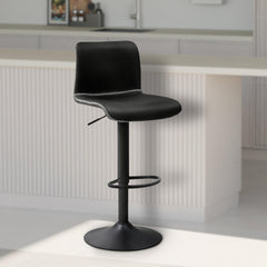 Barhocker Henchy Kunstleder - schwarz