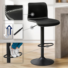 Barhocker Henchy Kunstleder - schwarz