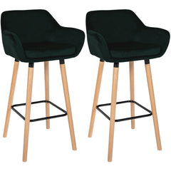 2er Set Barhocker Grant Samt - grün