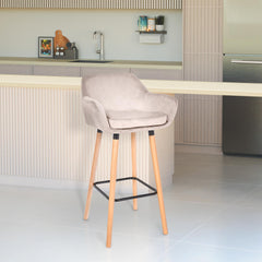 2er Set Barhocker Grant Samt - creme