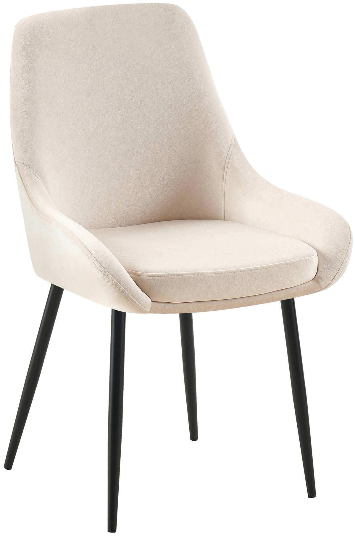 Esszimmerstuhl Elmira Samt schwarz - creme