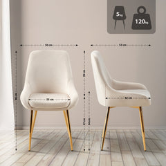 Esszimmerstuhl Elmira Samt gold - creme