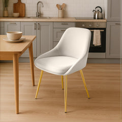 Esszimmerstuhl Elmira Samt gold - creme