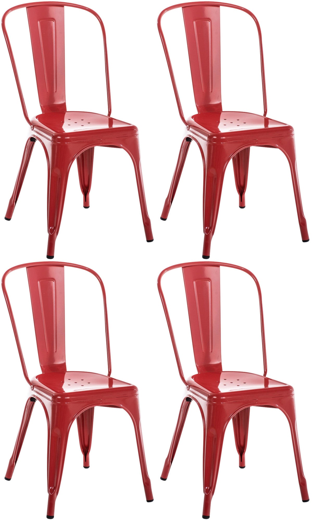 4er Set Stuhl Benedikt - rot
